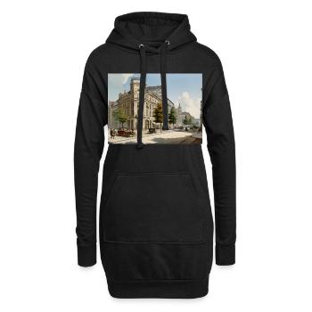 Städtebild 20er Jahre - Hoodie-Kleid - Schwarz - Vorne