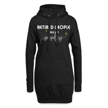 Rentner lächeln am Montag Ruhestand Spruch. - Hoodie-Kleid - Schwarz - Vorne