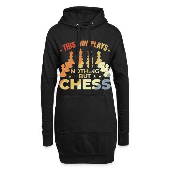 Joueur d’échecs pour enfants - Sweat-shirt à capuche long Femme - noir - Devant