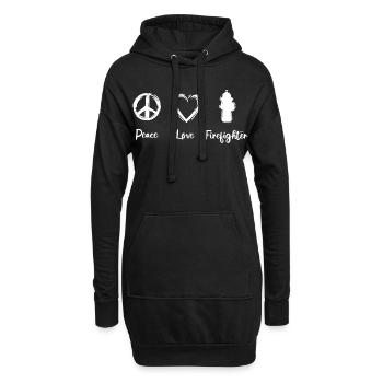 Paix, chers pompiers - Sweat-shirt à capuche long Femme - noir - Devant
