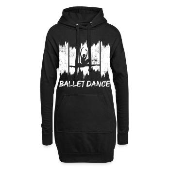 Lustige Ballett Tänzerin - Hoodie-Kleid - Schwarz - Vorne