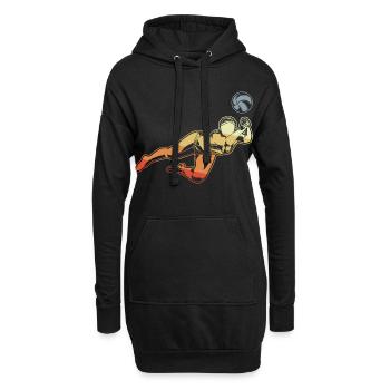 Volley-ball de plage Femme - Sweat-shirt à capuche long Femme - noir - Devant
