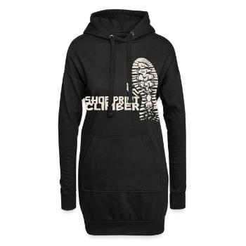 Shoe Print Climber [Weiß] - Hoodie-Kleid - Schwarz - Vorne
