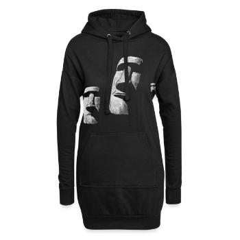 Moai Köpfe Osterinsel Polynesien - Hoodie-Kleid - Schwarz - Vorne