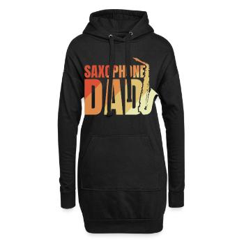 Saxophone Papa - Sweat-shirt à capuche long Femme - noir - Devant