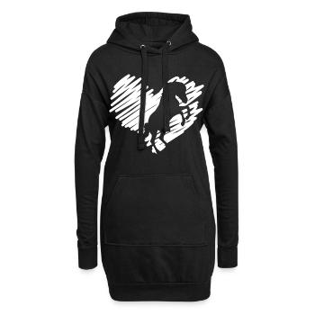 Ich liebe Pferde - Hoodie-Kleid - Schwarz - Vorne