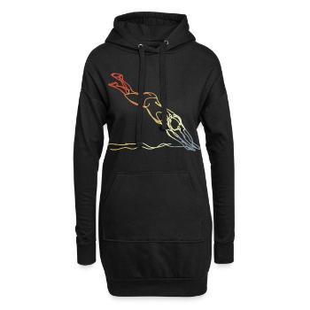Schwimmen Vintage Look - Hoodie-Kleid - Schwarz - Vorne