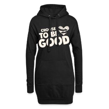 Entscheide dich dafür, eine gute Motivation zu sein - Hoodie-Kleid - Schwarz - Vorne