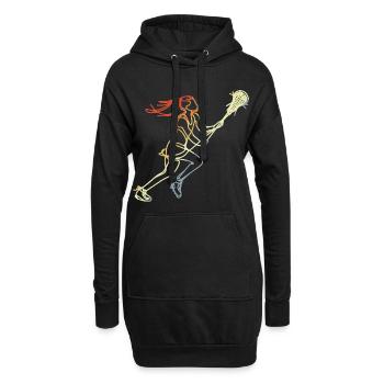 Filles Lacrosse Style Rétro - Sweat-shirt à capuche long Femme - noir - Devant