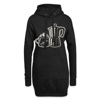 Coffee Hike - Mountain Espresso [Weiß] - Hoodie-Kleid - Schwarz - Vorne