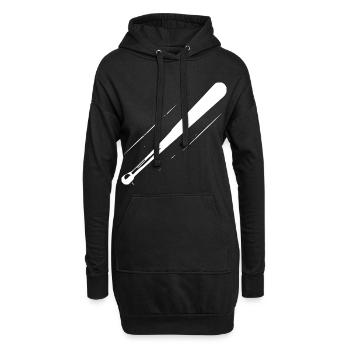Baseballschläger Zeichnung - Hoodie-Kleid - Schwarz - Vorne