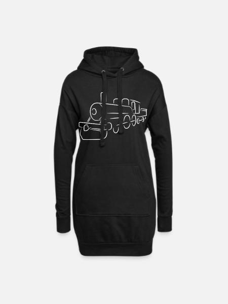 Dampflokomotive - Hoodie-kjole - sort