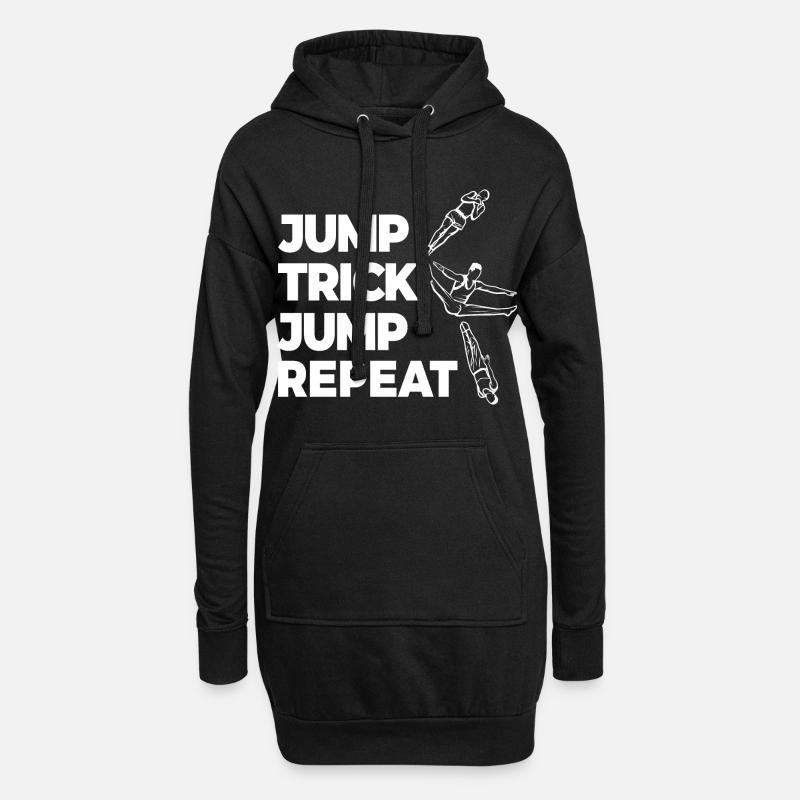 Jump Trick Jump Repeat - Hoodie-Kleid - Schwarz
