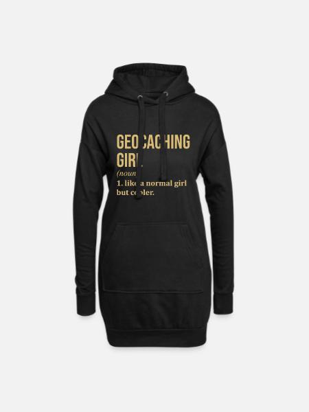 Geocaching Geocaching Geocaching - Hoodie-Kleid - Schwarz