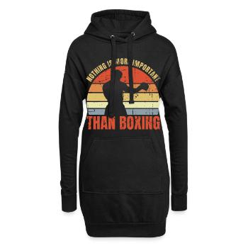 Nothing Is More Important Than Boxing - Hoodie-Kleid - Schwarz - Vorne
