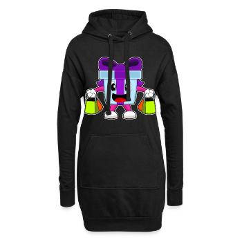 Paket Weihnachten Einkaufen - Hoodie-Kleid - Schwarz - Vorne