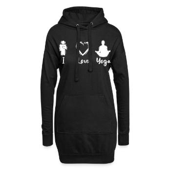 I Love Yoga - Hoodie-Kleid - Schwarz - Vorne