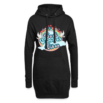 Ambiance estivale cool, nervosité estivale - Sweat-shirt à capuche long Femme - noir - Devant
