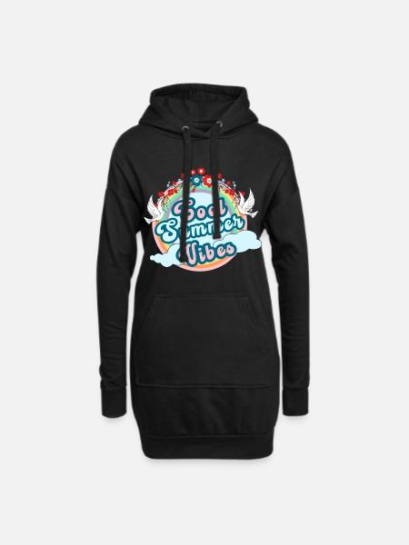Coole Sommervibes, Sommernervosität - Hoodie-Kleid - Schwarz