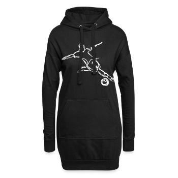 Footballeur - Sweat-shirt à capuche long Femme - noir - Devant