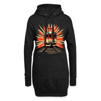 Illustration de chemin de fer - Sweat-shirt à capuche long Femme - noir - Devant