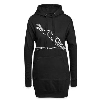 Schwimmliebhaber Skizze - Hoodie-Kleid - Schwarz - Vorne