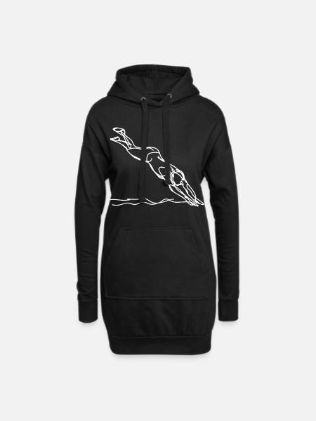 Schwimmliebhaber Skizze - Hoodie-Kleid - Schwarz