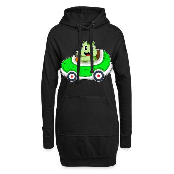 Schildkröte Auto - Hoodie-Kleid - Schwarz - Vorne