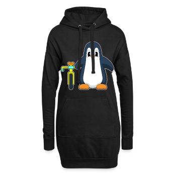 Vélo pingouin - Sweat-shirt à capuche long Femme - noir - Devant
