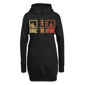 Routine quotidienne de yoga - Sweat-shirt à capuche long Femme - noir - Devant