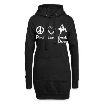 Paix Amour Break Dance - Sweat-shirt à capuche long Femme - noir - Devant
