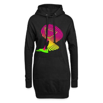 Verre à cocktail forme néon - Sweat-shirt à capuche long Femme - noir - Devant