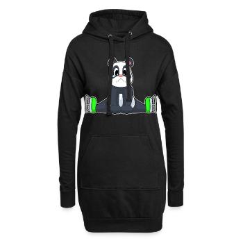 Patins à glace Panda - Sweat-shirt à capuche long Femme - noir - Devant