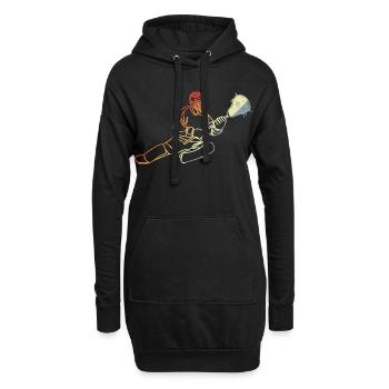 Lacrosse Torhüter Vintage - Hoodie-Kleid - Schwarz - Vorne