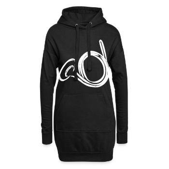 Dessin de cor français - Sweat-shirt à capuche long Femme - noir - Devant