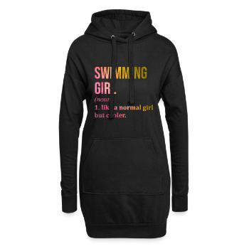 Schwimmer - Hoodie-Kleid - Schwarz - Vorne