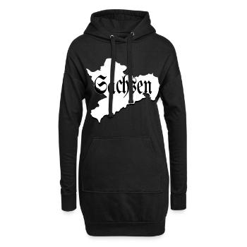 Saxe noir et blanc - Sweat-shirt à capuche long Femme - noir - Devant