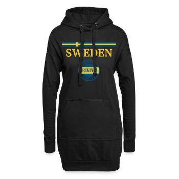 Drapeau de la Suède - Sweat-shirt à capuche long Femme - noir - Devant