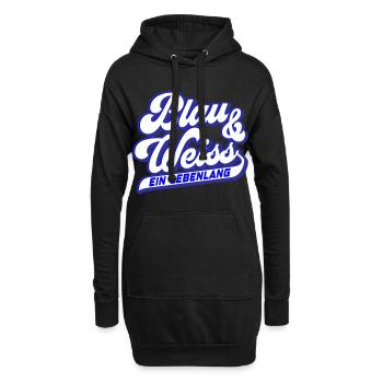 Blau & Weiss ein Lebenlang | Farben änderbar - Hoodie-Kleid - Schwarz - Vorne