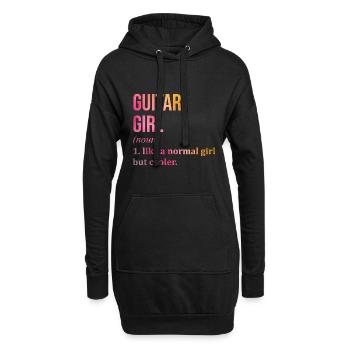 guitare - Sweat-shirt à capuche long Femme - noir - Devant