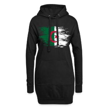 Drapeau de l’Algérie utilisé - Sweat-shirt à capuche long Femme - noir - Devant