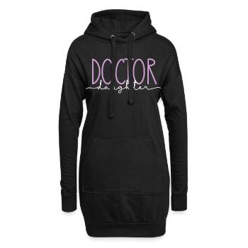 Doktor stolze Tochter süßes Geschenk - Hoodie-Kleid - Schwarz - Vorne