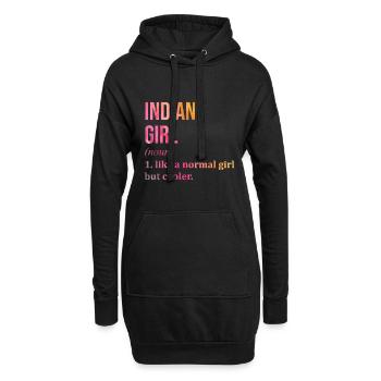Inde - Sweat-shirt à capuche long Femme - noir - Devant