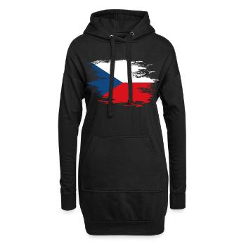 Tschechien Flagge used Design - Hoodie-Kleid - Schwarz - Vorne