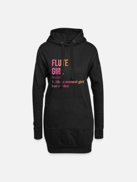 Flöte Flöte Flöte - Hoodie-Kleid - Schwarz