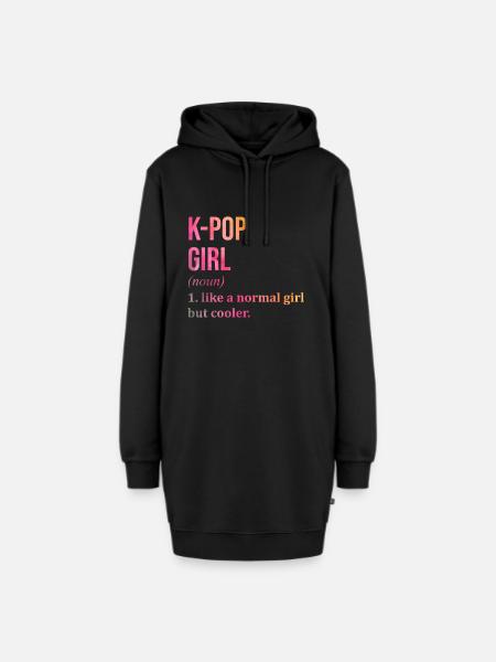 K Pop K Pop K Pop - Hoodie-Kleid - Schwarz