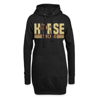 Vintage Western Pferde-Mama - Hoodie-Kleid - Schwarz - Vorne