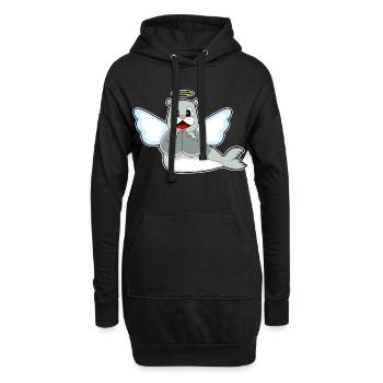 Ailes d’Ange des Phoques - Sweat-shirt à capuche long Femme - noir - Devant
