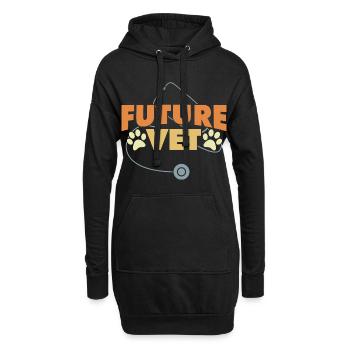 Zukünftiger Tierarzt - Hoodie-Kleid - Schwarz - Vorne