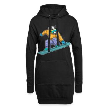 Dachs Snowboarder Snowboard - Hoodie-Kleid - Schwarz - Vorne